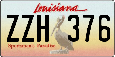 LA license plate ZZH376