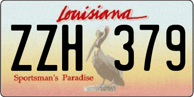 LA license plate ZZH379