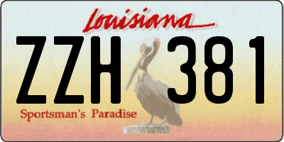 LA license plate ZZH381