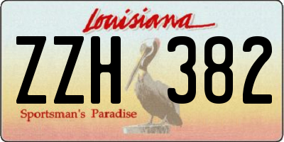 LA license plate ZZH382