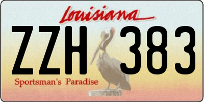 LA license plate ZZH383