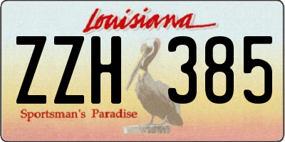 LA license plate ZZH385