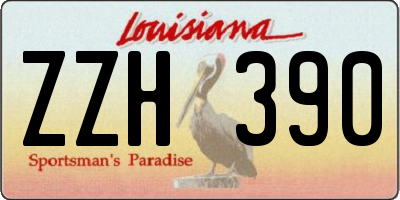 LA license plate ZZH390