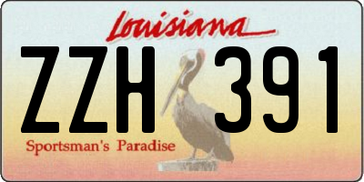 LA license plate ZZH391