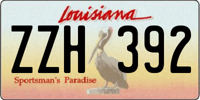 LA license plate ZZH392