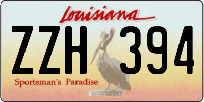 LA license plate ZZH394