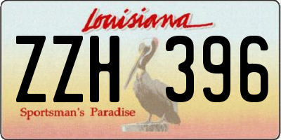 LA license plate ZZH396