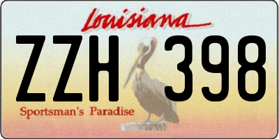 LA license plate ZZH398