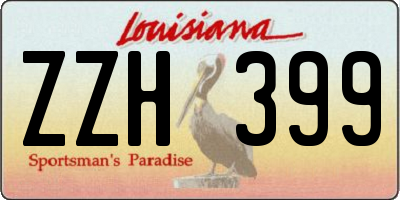 LA license plate ZZH399