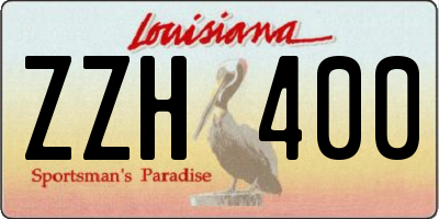 LA license plate ZZH400