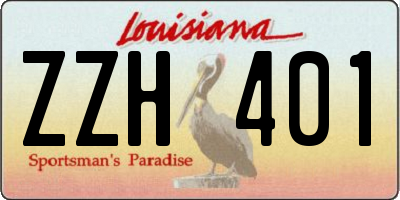 LA license plate ZZH401