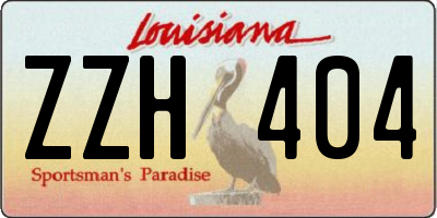 LA license plate ZZH404