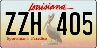 LA license plate ZZH405