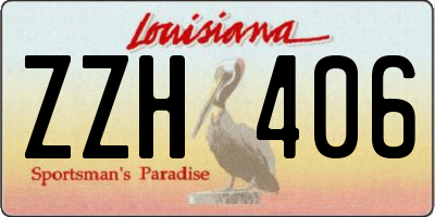 LA license plate ZZH406