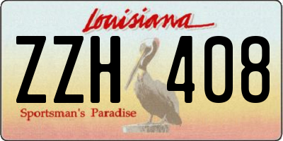 LA license plate ZZH408