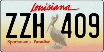 LA license plate ZZH409