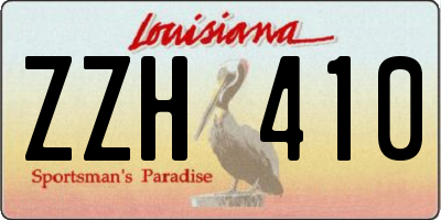 LA license plate ZZH410