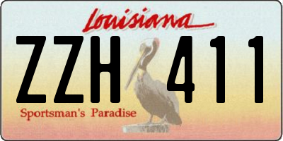 LA license plate ZZH411