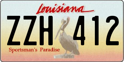 LA license plate ZZH412