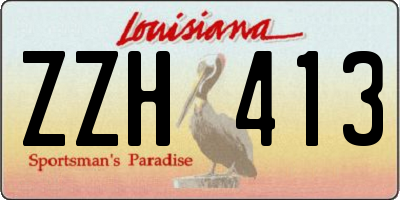 LA license plate ZZH413