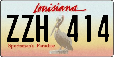 LA license plate ZZH414