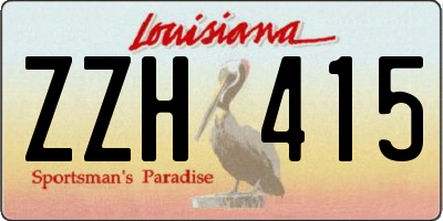 LA license plate ZZH415