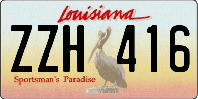 LA license plate ZZH416