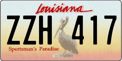 LA license plate ZZH417