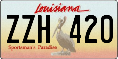 LA license plate ZZH420