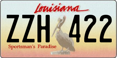LA license plate ZZH422