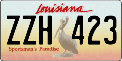 LA license plate ZZH423