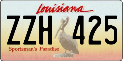 LA license plate ZZH425