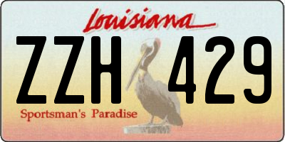 LA license plate ZZH429