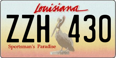 LA license plate ZZH430