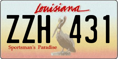 LA license plate ZZH431