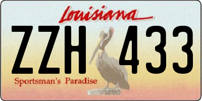 LA license plate ZZH433