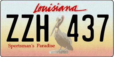 LA license plate ZZH437