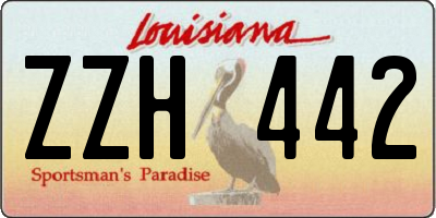 LA license plate ZZH442