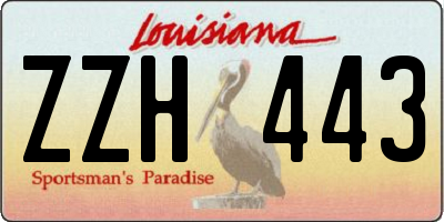 LA license plate ZZH443