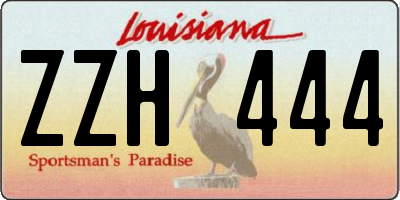 LA license plate ZZH444