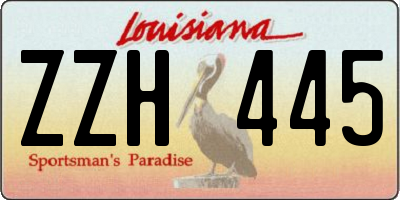 LA license plate ZZH445