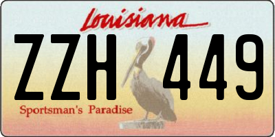 LA license plate ZZH449