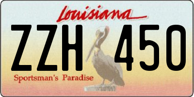 LA license plate ZZH450