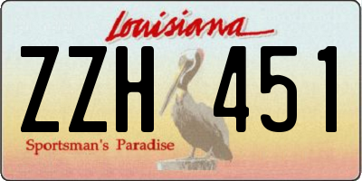 LA license plate ZZH451