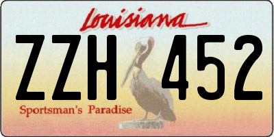 LA license plate ZZH452