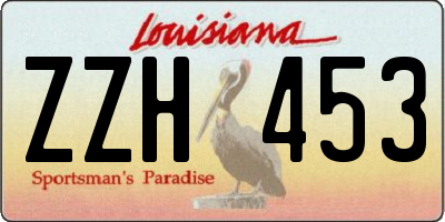 LA license plate ZZH453