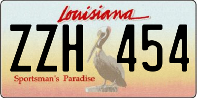 LA license plate ZZH454