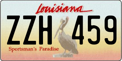 LA license plate ZZH459