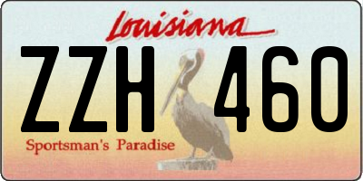 LA license plate ZZH460