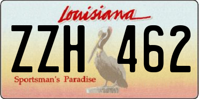 LA license plate ZZH462